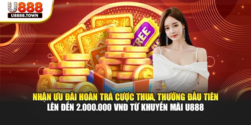 Nhận ưu đãi hoàn trả cược thua, thưởng đầu tiên lên đến 2.000.000 VNĐ từ khuyến mãi U888